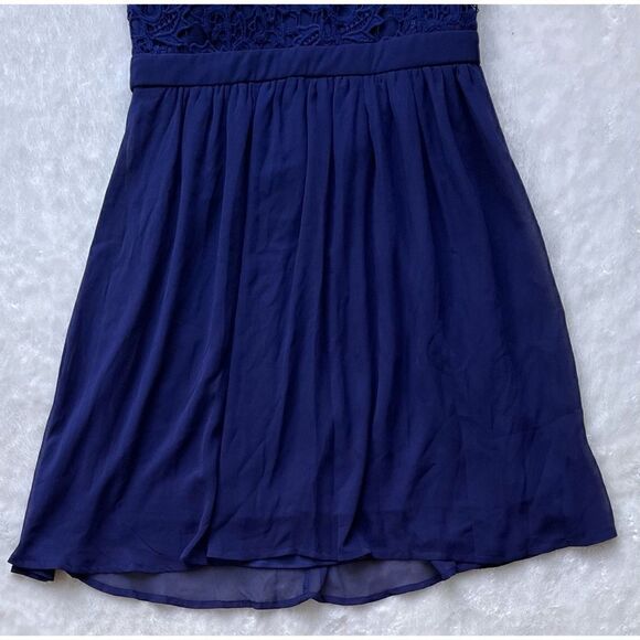 NWT Lulus Romantic Tale Navy Blue Lace Skater Dress - Picture 8 of 15